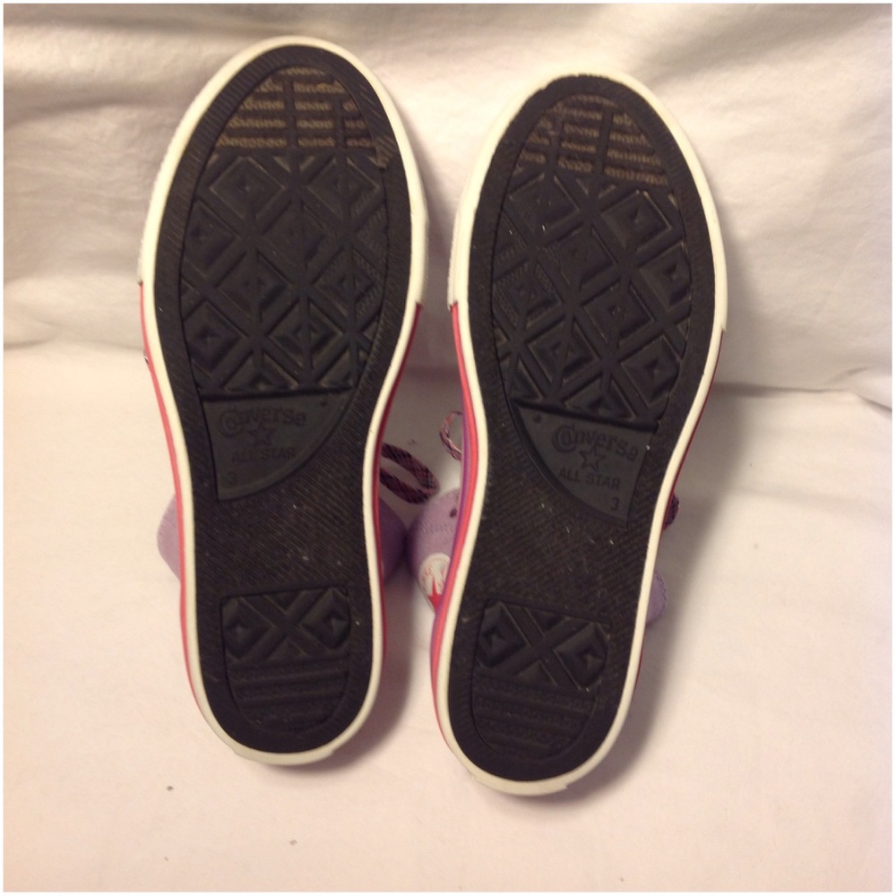 Junior's Purple Double Tongue High Top Converse - Picture 5 of 8